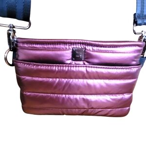 Think Royln Crossbody Bum 2.0 Bag Convertible Puffer Purse Deep Glossy Purple